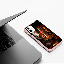 Чехол iPhone 11 матовый Dark Souls - The Ashen One, цвет: 3D-светло-розовый — фото 2