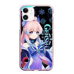 Чехол iPhone 11 матовый Genshin Impact - Kokomi, цвет: 3D-светло-розовый