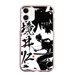 Чехол iPhone 11 матовый Ghost of Tsushima - Призрак Цусимы, цвет: 3D-светло-розовый