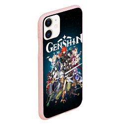 Чехол iPhone 11 матовый GENSHIN IMPACT HEROES SPACE, цвет: 3D-светло-розовый — фото 2