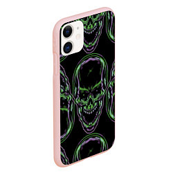 Чехол iPhone 11 матовый Skulls vanguard pattern 2077, цвет: 3D-светло-розовый — фото 2