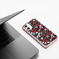 Чехол iPhone 11 матовый Влюблённость Love, цвет: 3D-светло-розовый — фото 2