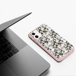 Чехол iPhone 11 матовый Зимний Камуфляж цифра, цвет: 3D-светло-розовый — фото 2