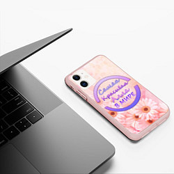 Чехол iPhone 11 матовый Самая красивая Алла, цвет: 3D-светло-розовый — фото 2