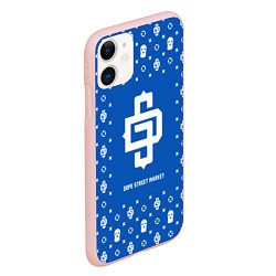 Чехол iPhone 11 матовый Узор Blue Dope Street Market, цвет: 3D-светло-розовый — фото 2