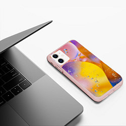 Чехол iPhone 11 матовый Градиент Яркие Пузыри, цвет: 3D-светло-розовый — фото 2