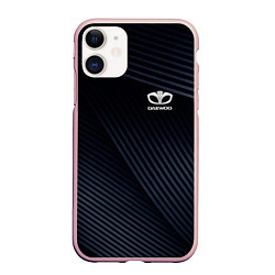 Чехол iPhone 11 матовый DAEWOO auto, цвет: 3D-светло-розовый