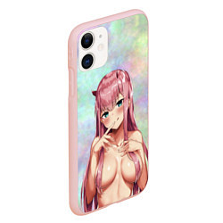 Чехол iPhone 11 матовый Darling In The FranXX Dreamy 002, цвет: 3D-светло-розовый — фото 2