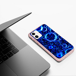 Чехол iPhone 11 матовый Пузыри воздуха в воде Pattern, цвет: 3D-светло-розовый — фото 2