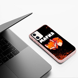 Чехол iPhone 11 матовый Мария ЛИСИЧКА Краска, цвет: 3D-светло-розовый — фото 2