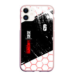 Чехол iPhone 11 матовый RAINBOW SIX SIEGE 6 соты, цвет: 3D-светло-розовый