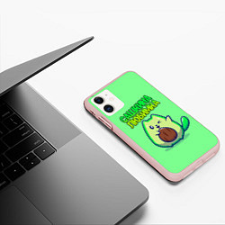Чехол iPhone 11 матовый Сашкина любимка - авокадо, цвет: 3D-светло-розовый — фото 2