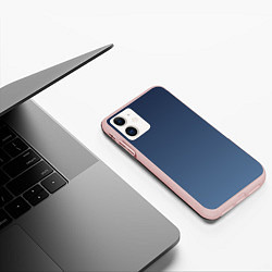 Чехол iPhone 11 матовый Gradient Dark Blue, цвет: 3D-светло-розовый — фото 2