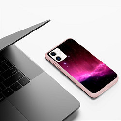 Чехол iPhone 11 матовый Night Nebula, цвет: 3D-светло-розовый — фото 2