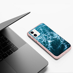 Чехол iPhone 11 матовый Blue ocean, цвет: 3D-светло-розовый — фото 2