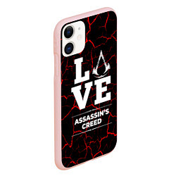 Чехол iPhone 11 матовый Assassins Creed Love Классика, цвет: 3D-светло-розовый — фото 2