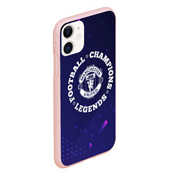 Чехол iPhone 11 матовый Символ Manchester United и круглая надпись Footbal, цвет: 3D-светло-розовый — фото 2