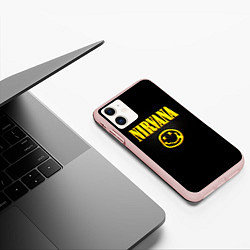 Чехол iPhone 11 матовый NIRVANA соты, цвет: 3D-светло-розовый — фото 2
