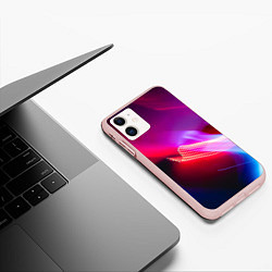 Чехол iPhone 11 матовый Неоновая палитра цветов - Красный, цвет: 3D-светло-розовый — фото 2