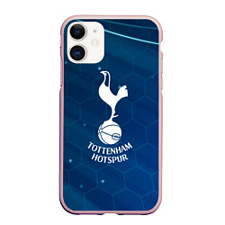 Чехол iPhone 11 матовый Tottenham hotspur Соты абстракция, цвет: 3D-светло-розовый