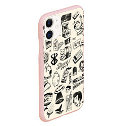 Чехол iPhone 11 матовый Japan style - retro, цвет: 3D-светло-розовый — фото 2