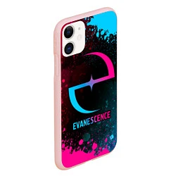 Чехол iPhone 11 матовый Evanescence - neon gradient, цвет: 3D-светло-розовый — фото 2