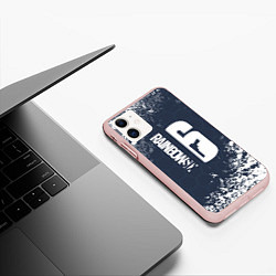 Чехол iPhone 11 матовый Rainbow six siege - соты, цвет: 3D-светло-розовый — фото 2