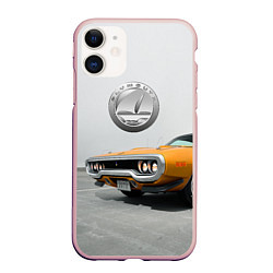 Чехол iPhone 11 матовый Рыжая бестия - Plymouth Satellite 1971 года, цвет: 3D-светло-розовый