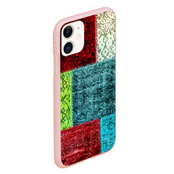 Чехол iPhone 11 матовый Patchwork - art, цвет: 3D-светло-розовый — фото 2