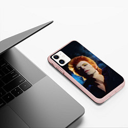 Чехол iPhone 11 матовый David Bowie - Jean Genie, цвет: 3D-светло-розовый — фото 2