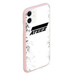 Чехол iPhone 11 матовый Ateez black and white, цвет: 3D-светло-розовый — фото 2