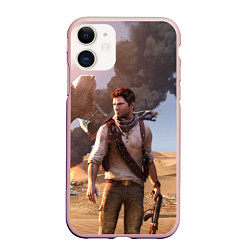 Чехол iPhone 11 матовый Uncharted 3, цвет: 3D-светло-розовый