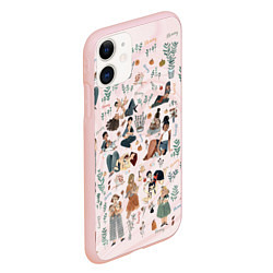 Чехол iPhone 11 матовый Гармония материнства - паттерн, цвет: 3D-светло-розовый — фото 2