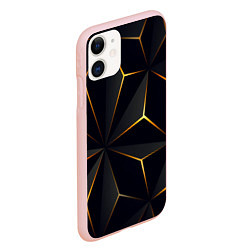 Чехол iPhone 11 матовый Hexagon Line Smart, цвет: 3D-светло-розовый — фото 2