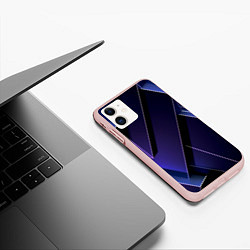 Чехол iPhone 11 матовый Блоки из плит, цвет: 3D-светло-розовый — фото 2