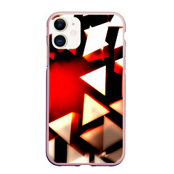 Чехол iPhone 11 матовый Плиты треугольники, цвет: 3D-светло-розовый