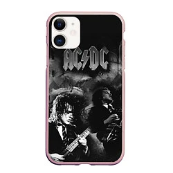 Чехол iPhone 11 матовый AC/DC, цвет: 3D-светло-розовый