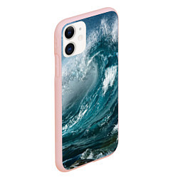 Чехол iPhone 11 матовый Волна, цвет: 3D-светло-розовый — фото 2