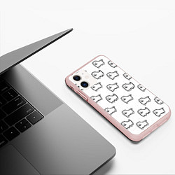 Чехол iPhone 11 матовый Undertale Annoying dog white, цвет: 3D-светло-розовый — фото 2