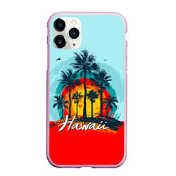 Чехол iPhone 11 Pro матовый HAWAII 6, цвет: 3D-розовый