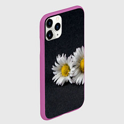 Чехол iPhone 11 Pro матовый Полевые ромашки, цвет: 3D-фиолетовый — фото 2