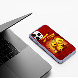 Чехол iPhone 11 Pro матовый Pikachu must die!, цвет: 3D-светло-сиреневый — фото 2