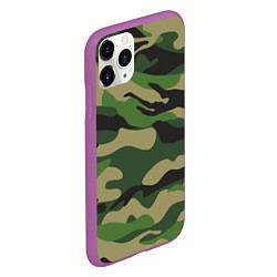 Чехол iPhone 11 Pro матовый Камуфляж: хаки/зеленый, цвет: 3D-фиолетовый — фото 2