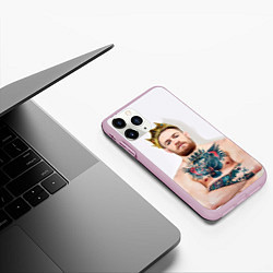 Чехол iPhone 11 Pro матовый Макгрегор король, цвет: 3D-розовый — фото 2