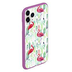 Чехол iPhone 11 Pro матовый Цветы и бабочки 2, цвет: 3D-фиолетовый — фото 2