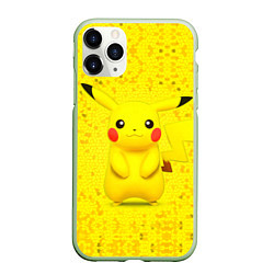 Чехол iPhone 11 Pro матовый Pikachu, цвет: 3D-салатовый