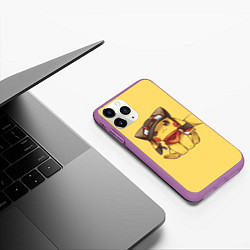 Чехол iPhone 11 Pro матовый Pikachu, цвет: 3D-фиолетовый — фото 2