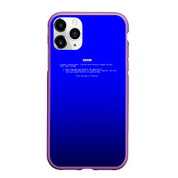 Чехол iPhone 11 Pro матовый BSOD, цвет: 3D-фиолетовый