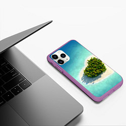 Чехол iPhone 11 Pro матовый Остров, цвет: 3D-фиолетовый — фото 2