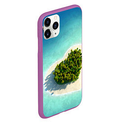 Чехол iPhone 11 Pro матовый Остров, цвет: 3D-фиолетовый — фото 2